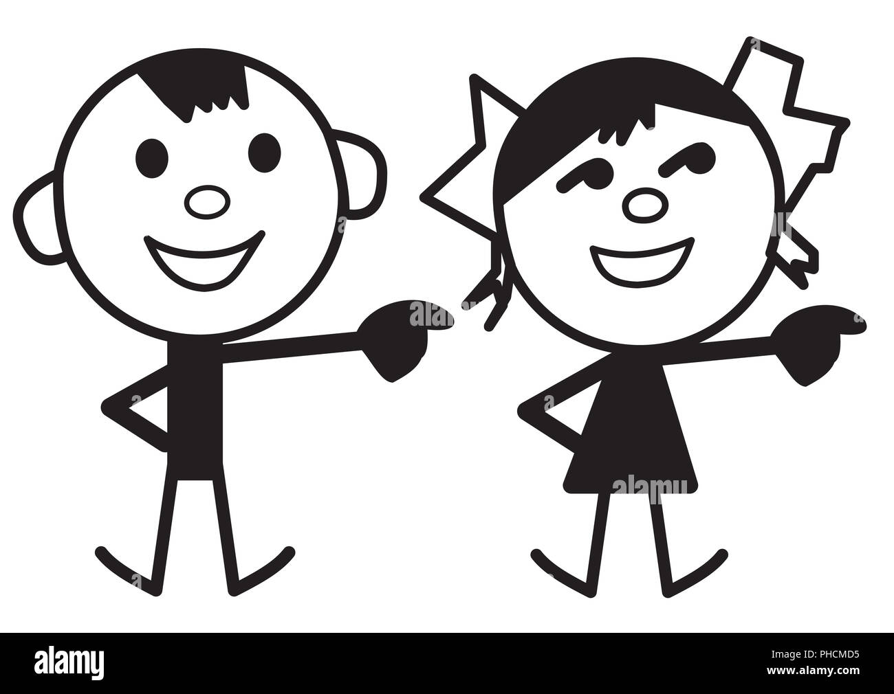 Cartoon characters boy girl Cut Out Stock Images & Pictures - Alamy