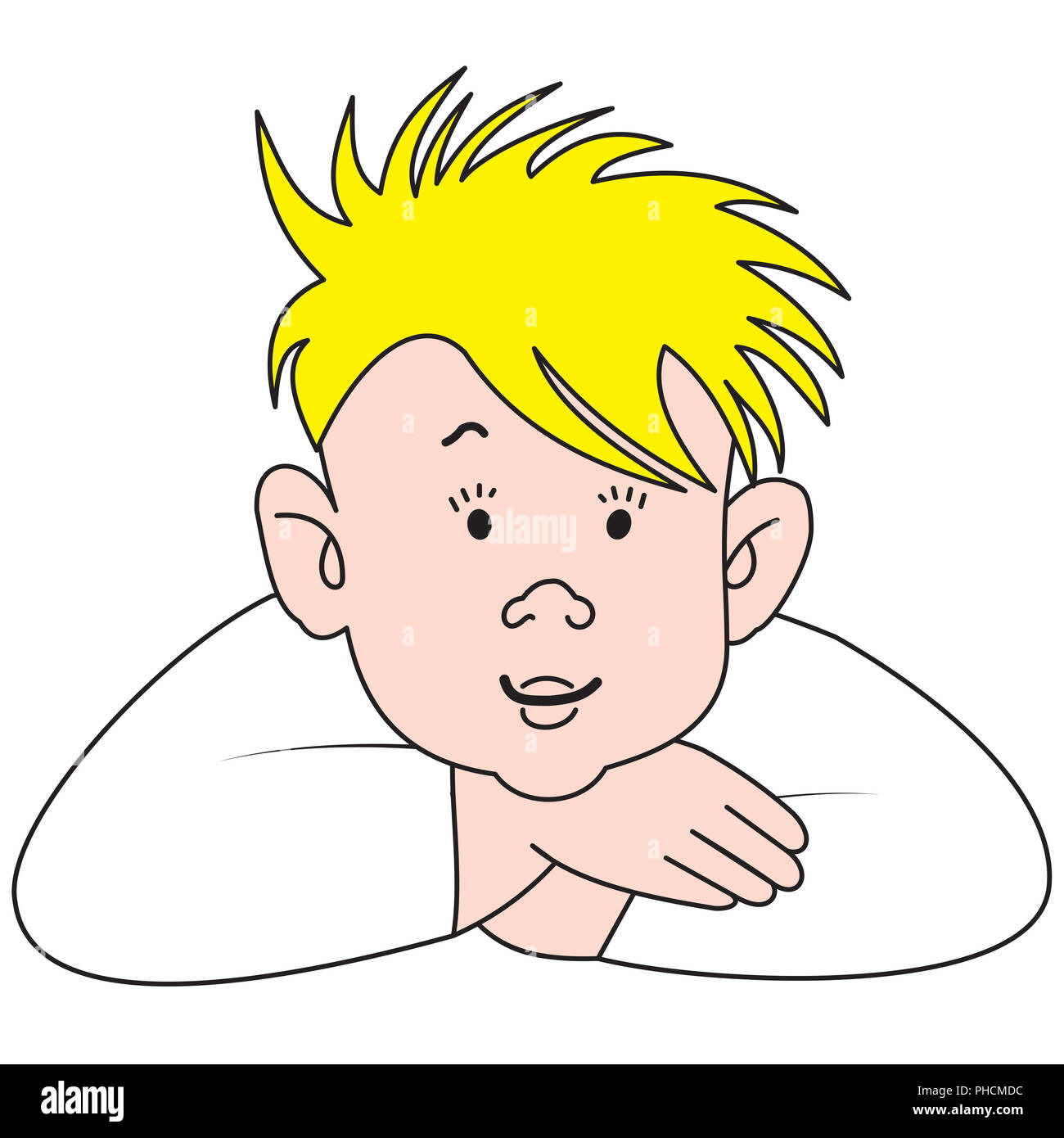 Cartoon blonde boy Stock Photo - Alamy