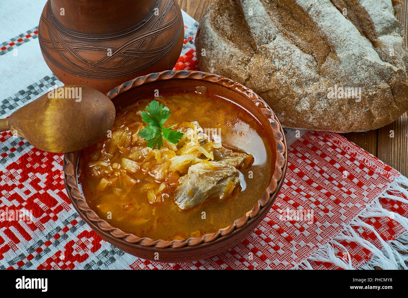 sweet and sour beef cabbage soup Stock Photo Alamy