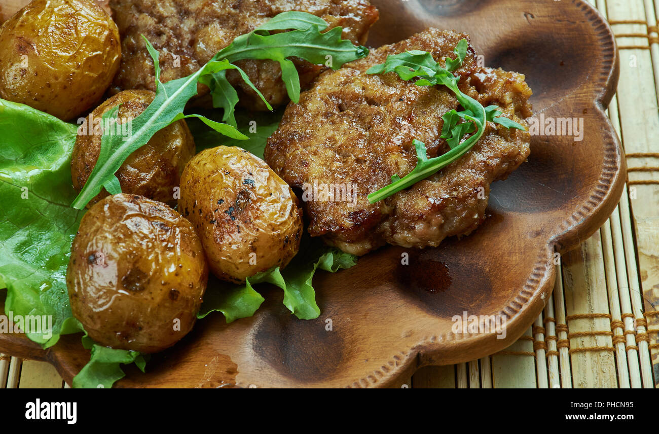 German Meat Patties Stock Photo Alamy