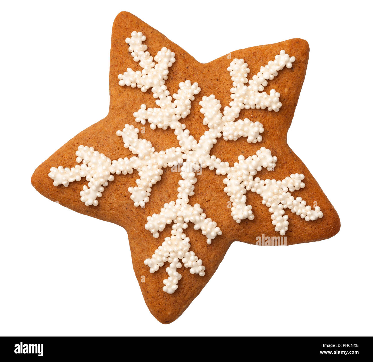 Gingerbread Star Cookie Isolated on White Background Stock Photo - Alamy