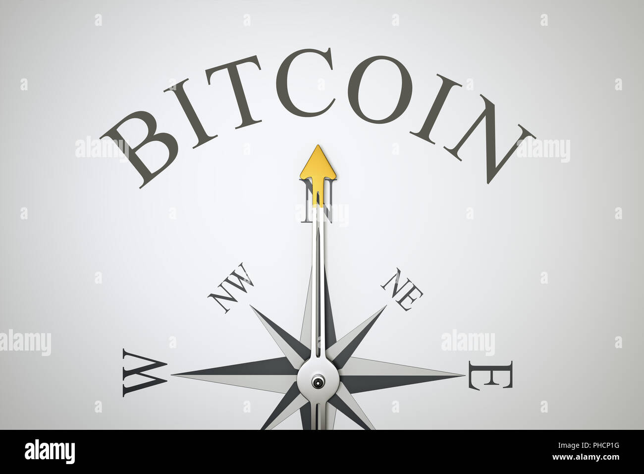 compass with the word bitcoin Stock Photo - Alamy
