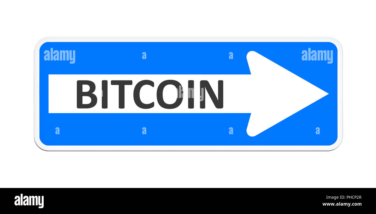 german one way sign with the word bitcoin Stock Photo