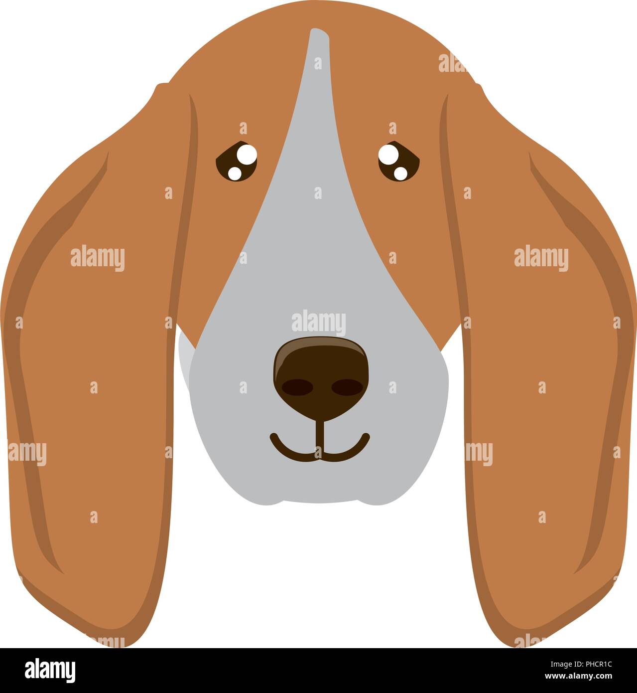 cute basset hound dog icon over white background, vector illustration ...