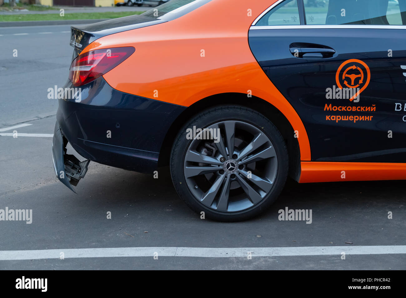 MOSCOW, RUSSIA AUGUST 17, 2018 A CLA 200 car Mercedes Benz from car
