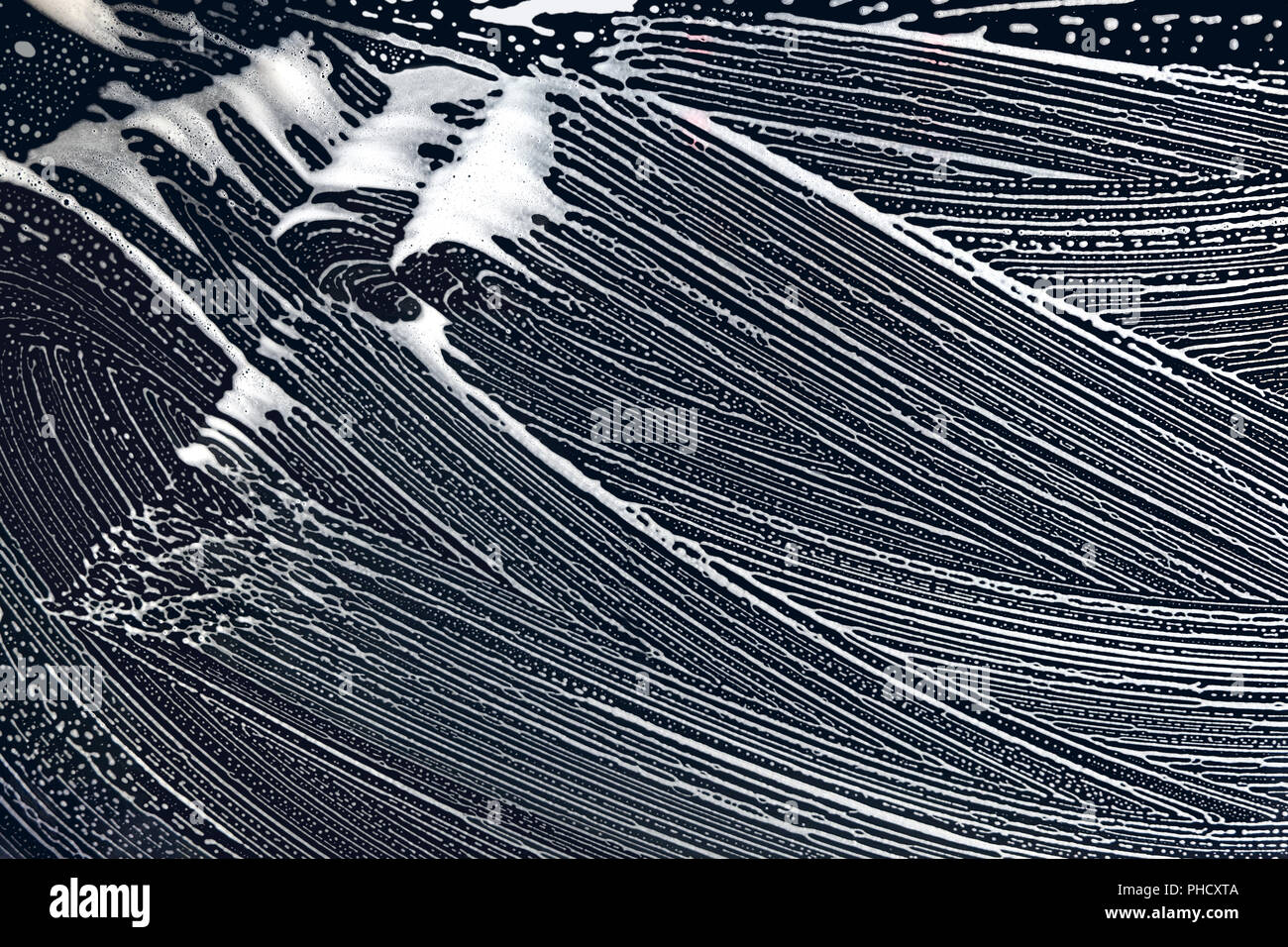 Lather, wiper tracks of a sponge Stock Photo