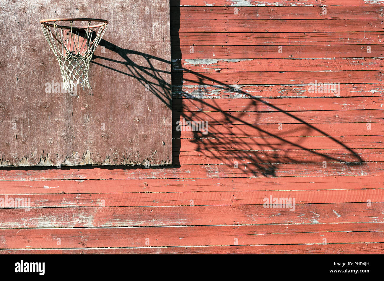 rural basketball backboard and hoop outdoor Stock Photo