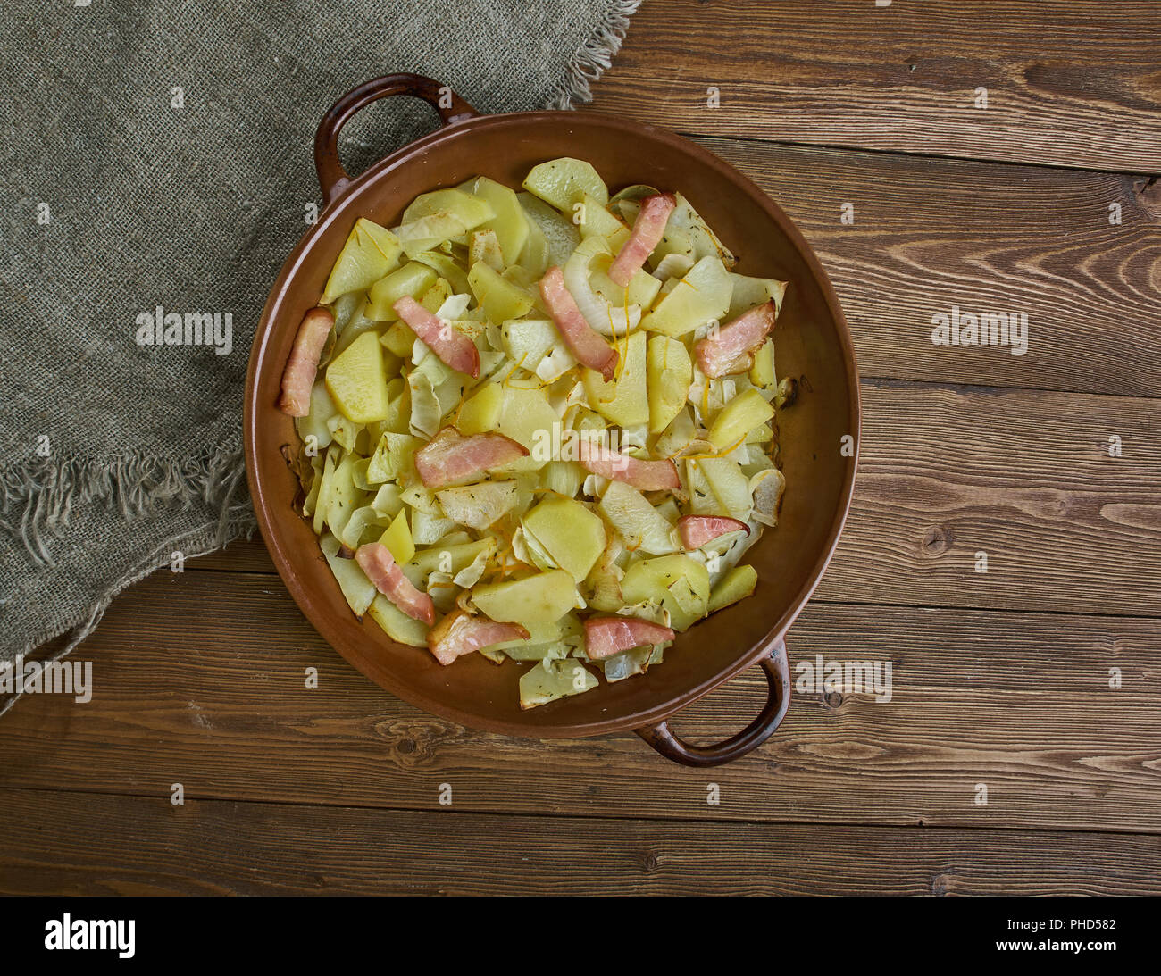 Polish Cabbage, Potato, and Bacon Casserole Stock Photo Alamy