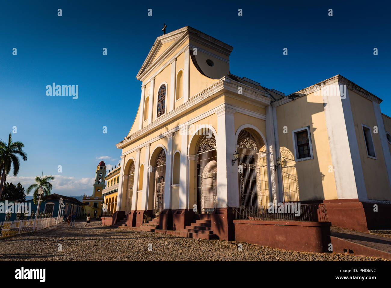 Trinidad, Cuba / March 15, 2016: Church of the Holy Trinity in the Plaza Mayor,  the historic centre of the town, declared a UNESCO World Heritage sit Stock Photo