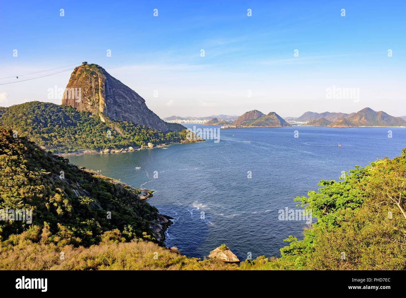 View of the Sugarloaf hill, Guanabara bay Stock Photo