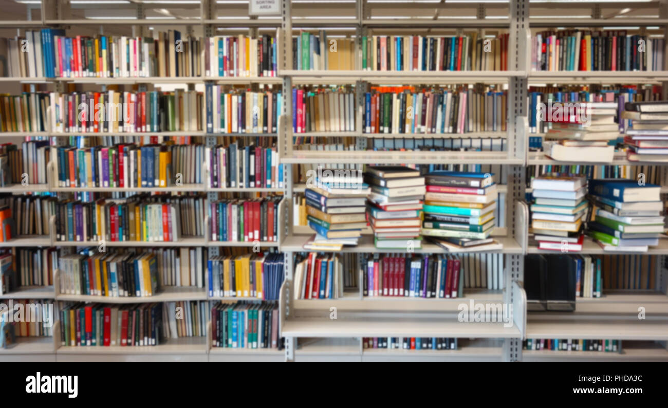 Library book shelves Stock Photo Alamy