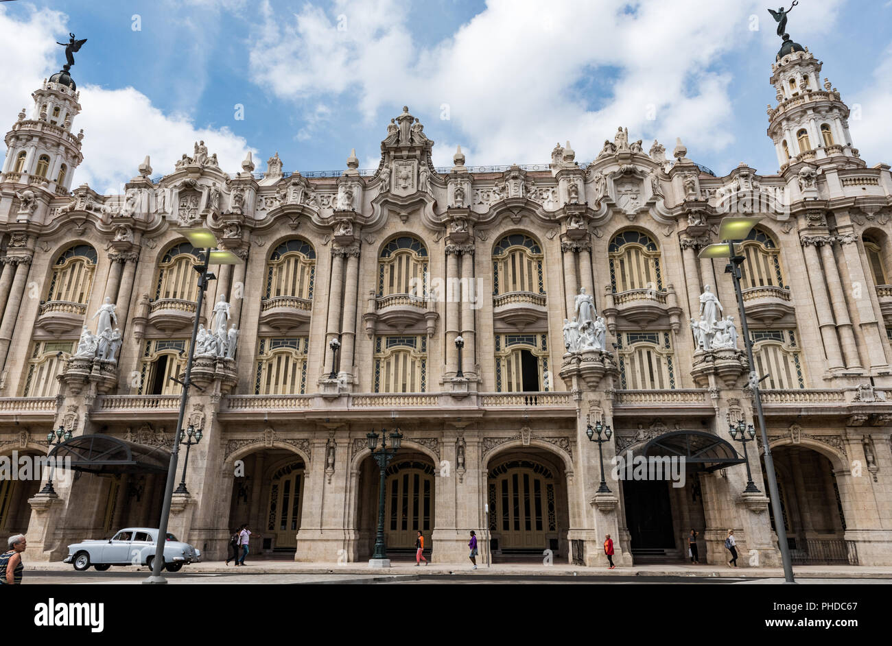 Gran Teatro de La Habana in Havana, Cuba has hosted the greatest opera singers and ballet dancers. Stock Photo