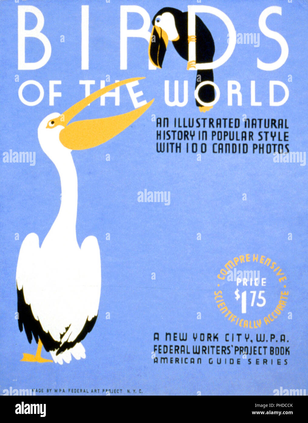 Poster advertising WPA Federal Writers' Project illustrated guide to