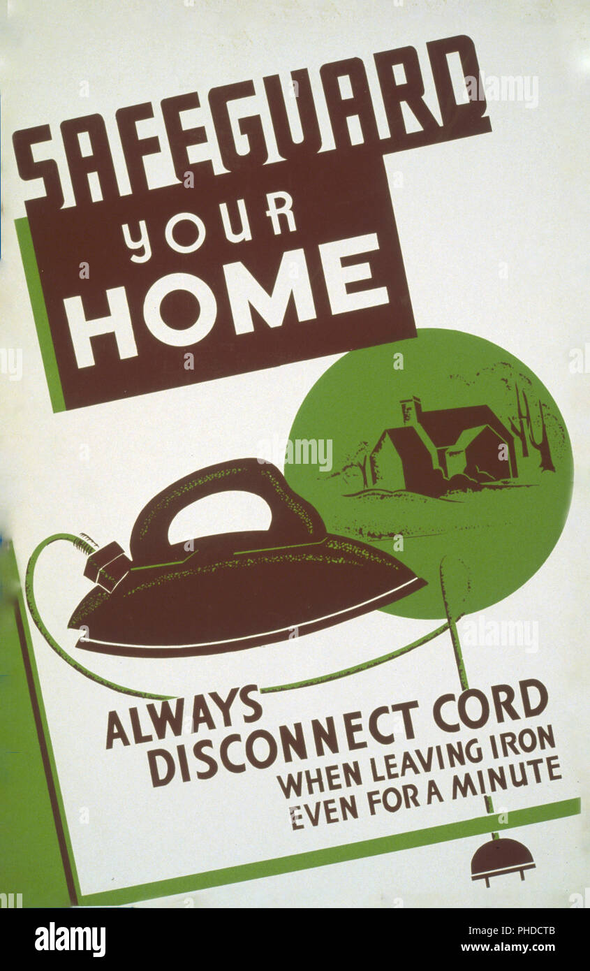 Poster promoting home safety Stock Photo Alamy