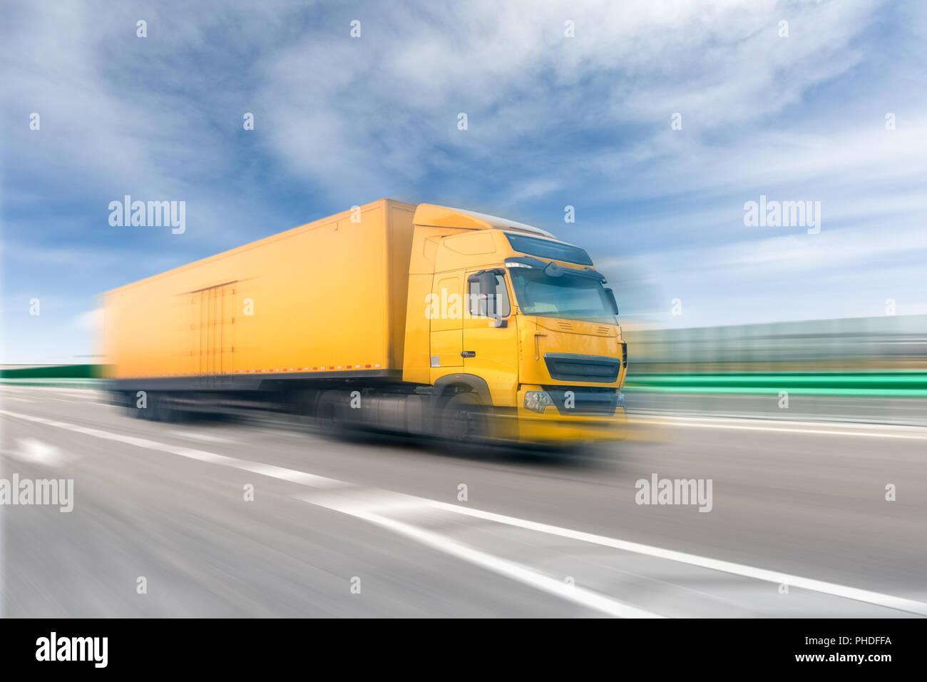 truck on freeway Stock Photo