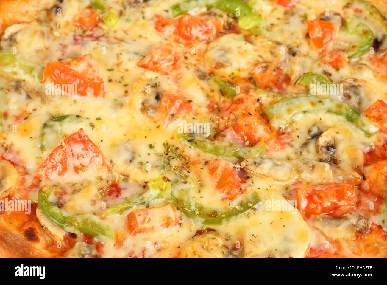pizza with peppers and tomatoes Stock Photo