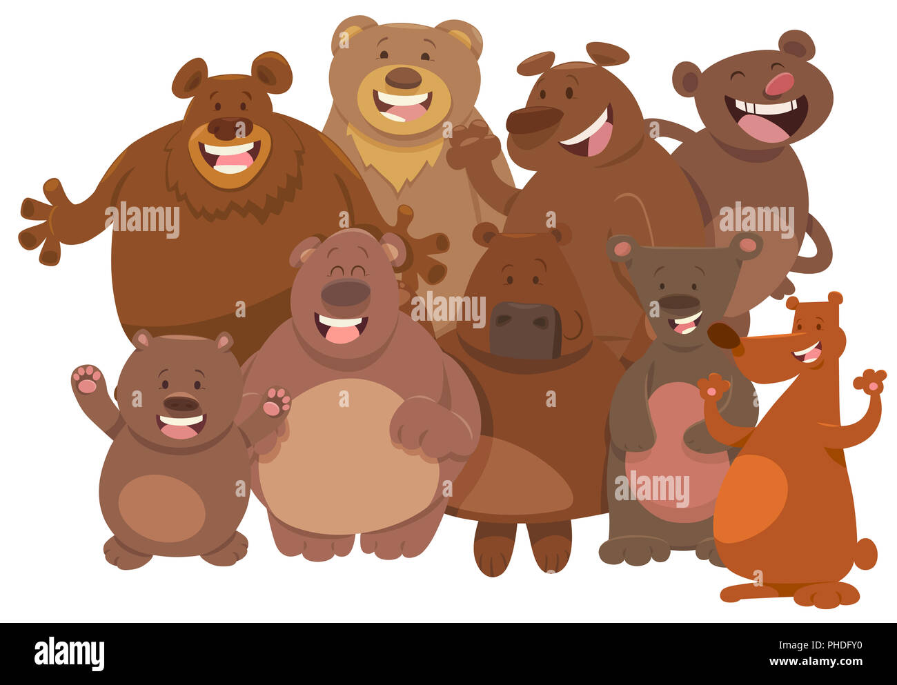 cartoon wild bears animal characters group Stock Photo - Alamy