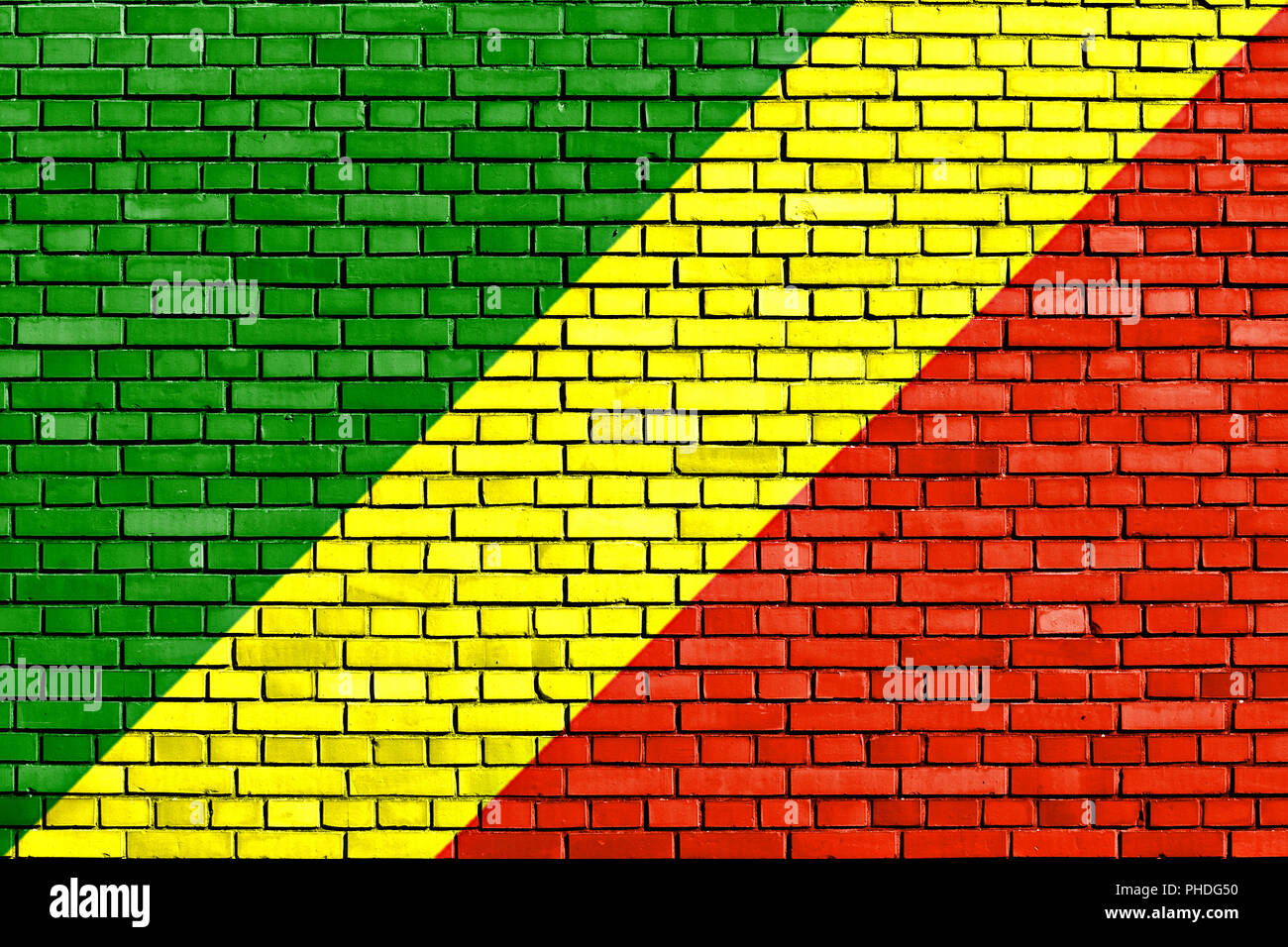 flag of Congo painted on brick wall Stock Photo Alamy
