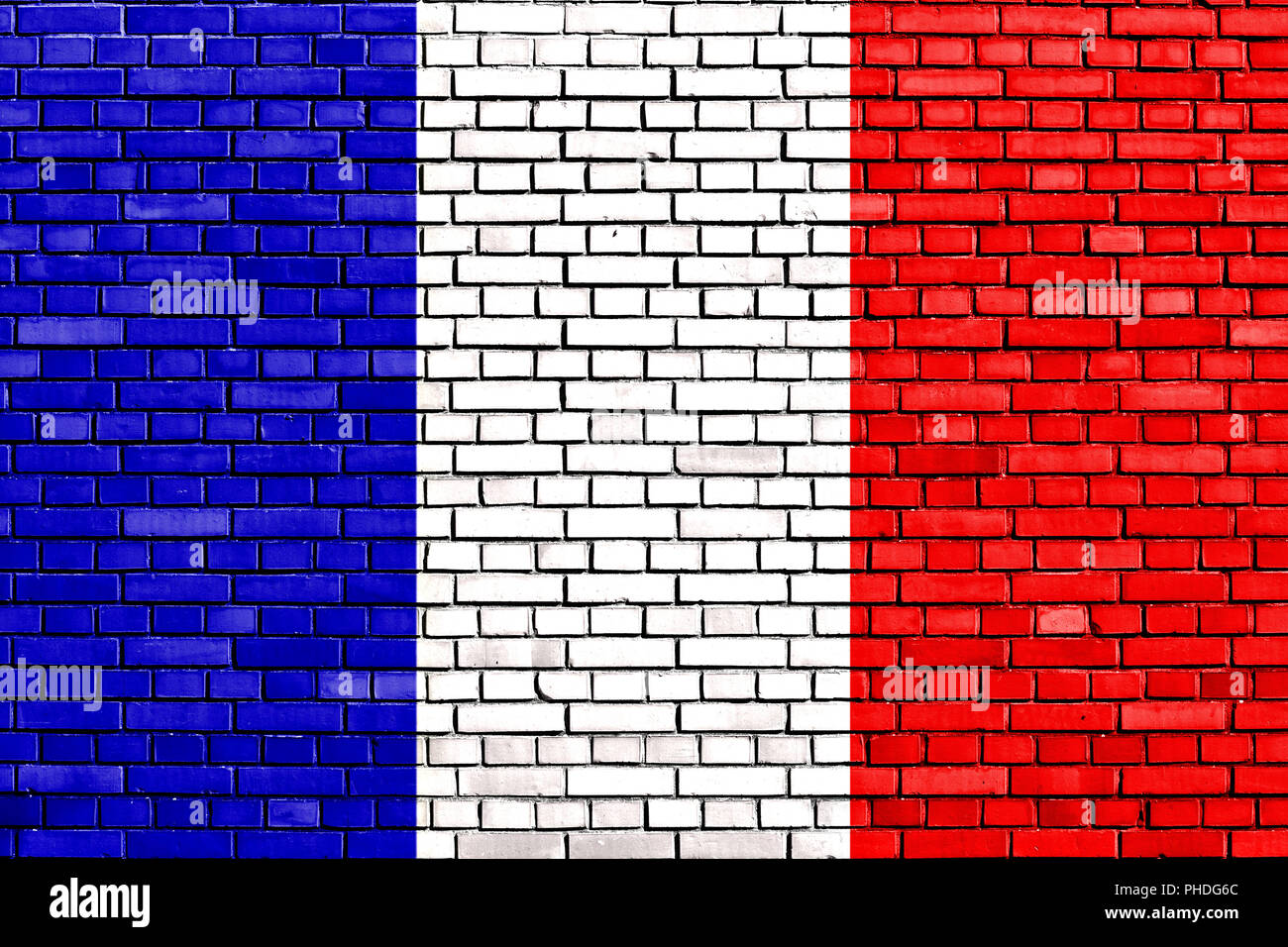 flag of France painted on brick wall Stock Photo - Alamy