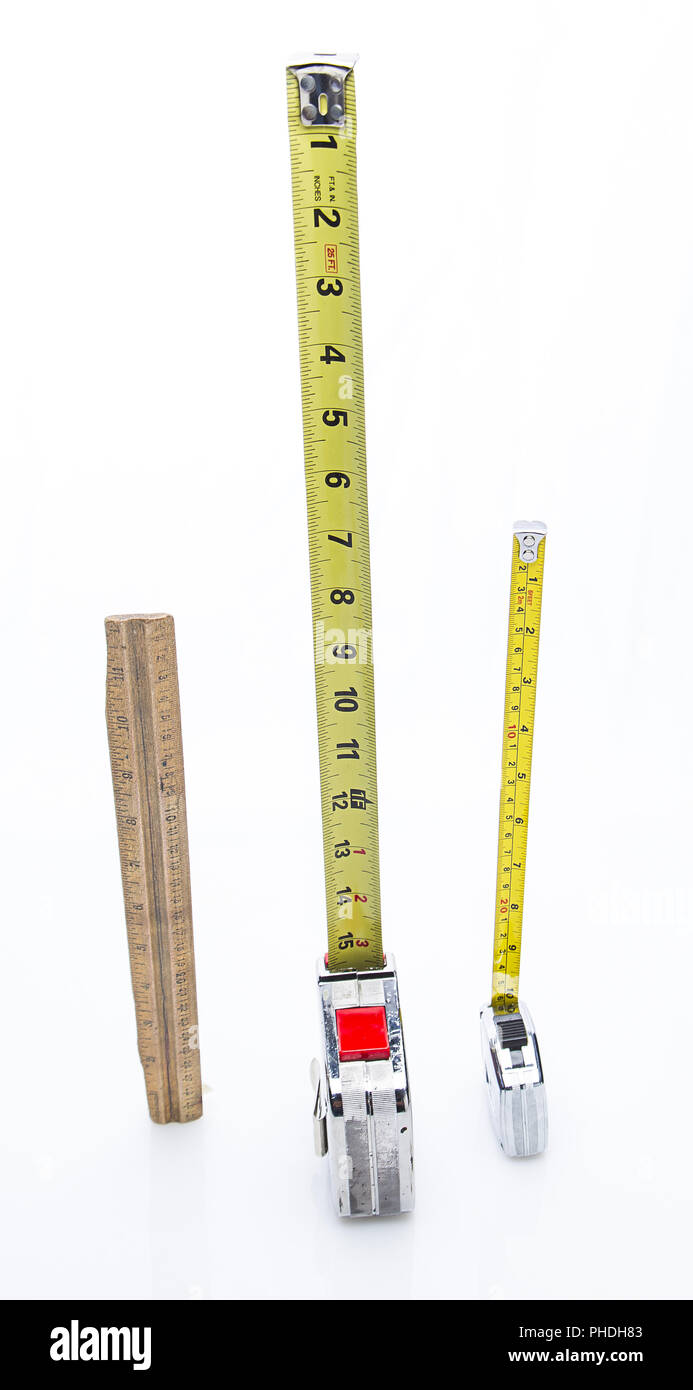 different lenght rulers Stock Photo