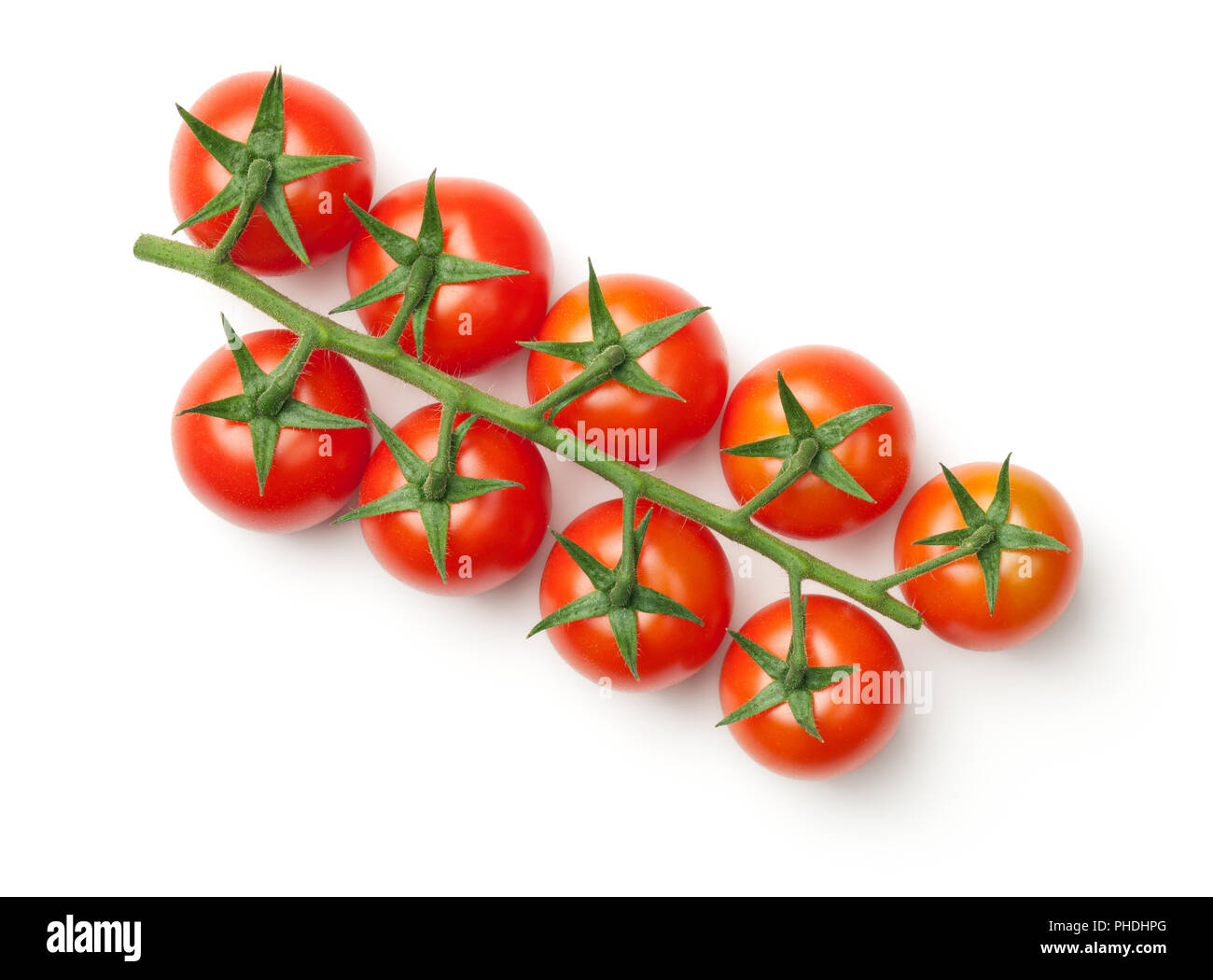 Cherry Tomatoes on Branch Isolated on White Background Stock Photo - Alamy