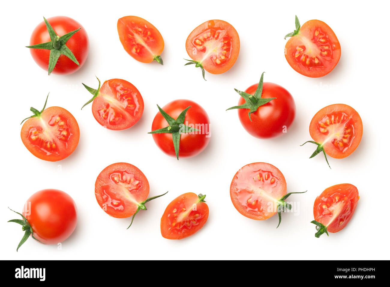 Cherry Tomatoes Isolated on White Background Stock Photo - Alamy