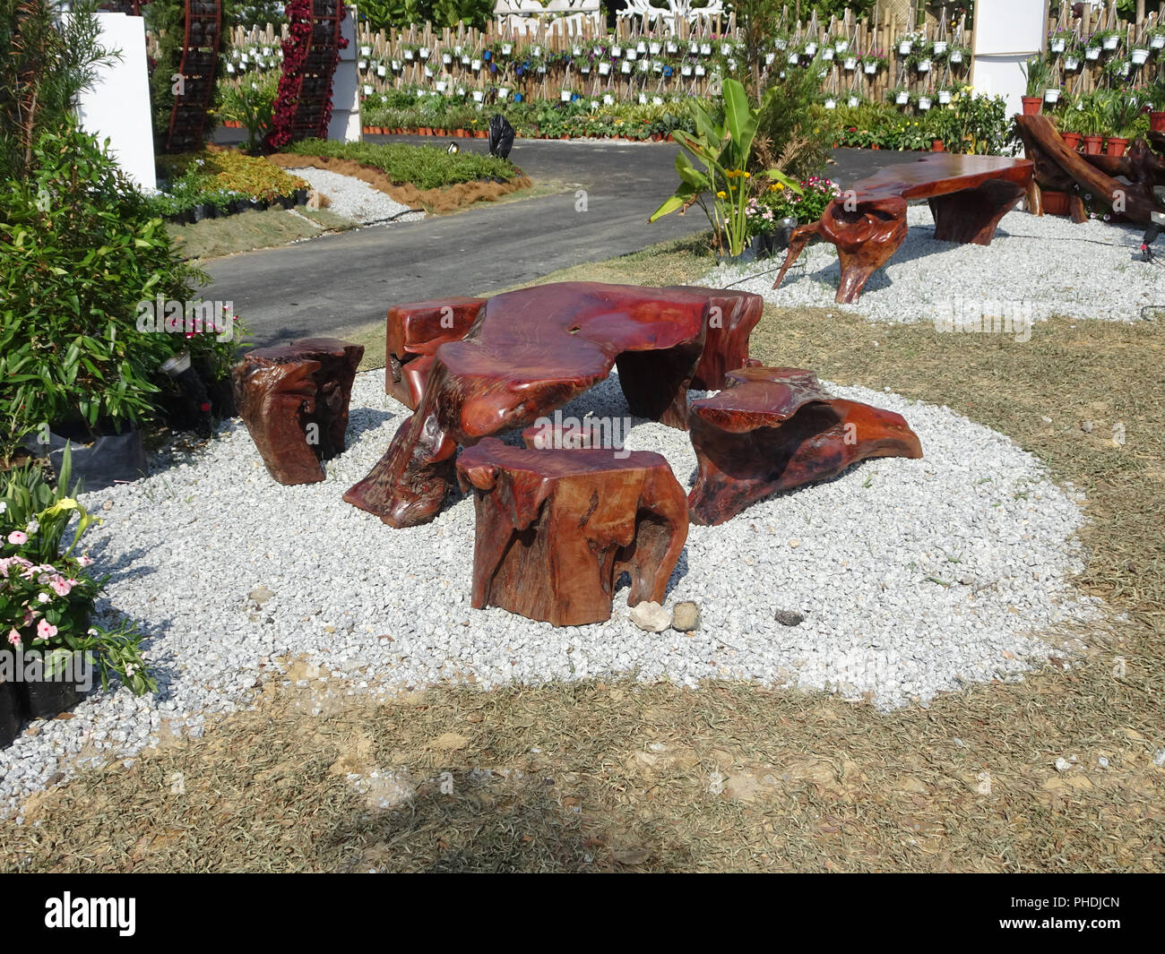 Tables And Benches Made Of Wood Stumps And Used Wood Designer