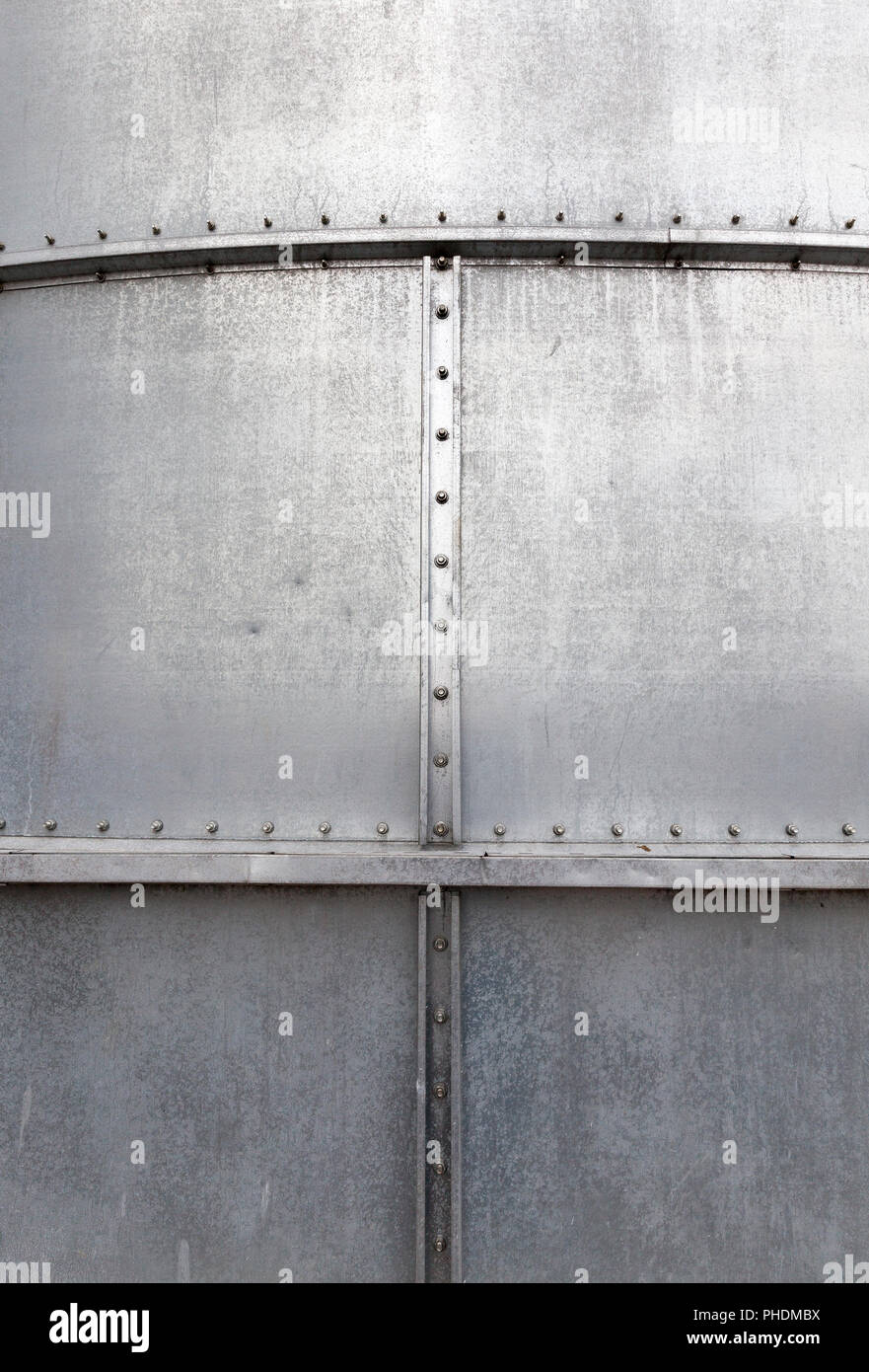 metal sheets of the wall construction for storing grain crops, cereals