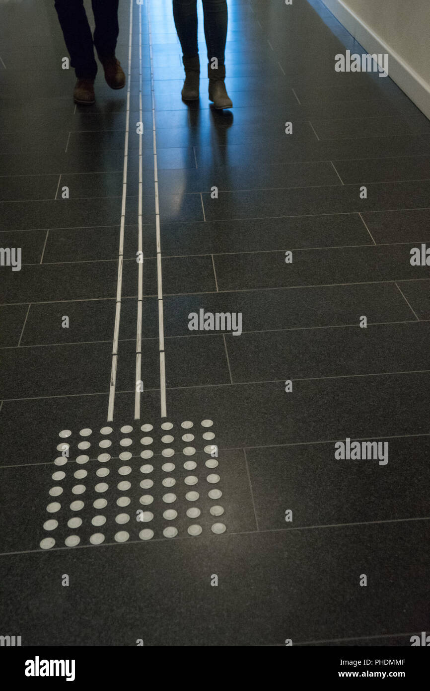 Floor Marking for Blind people Stock Photo