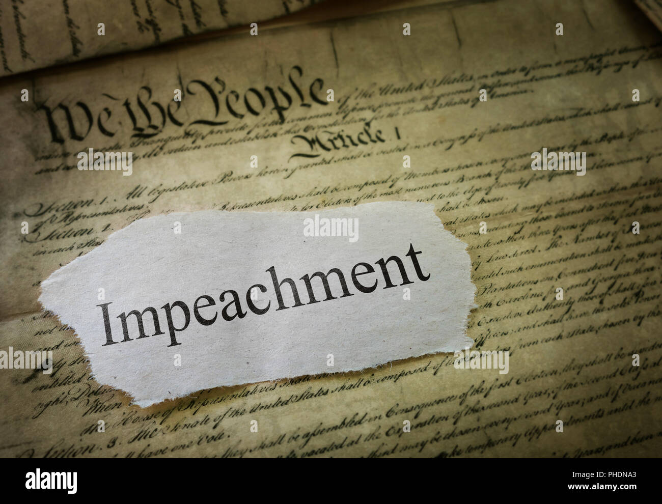 Impeachment news headline Stock Photo