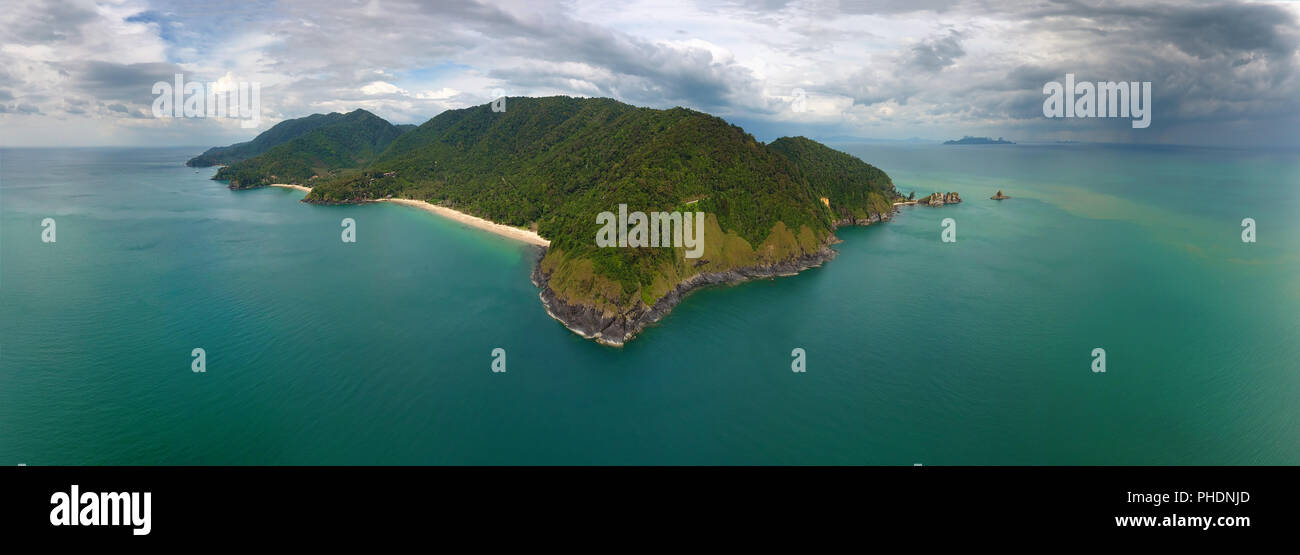 Aerial panorama view of Ko Lanta island Stock Photo