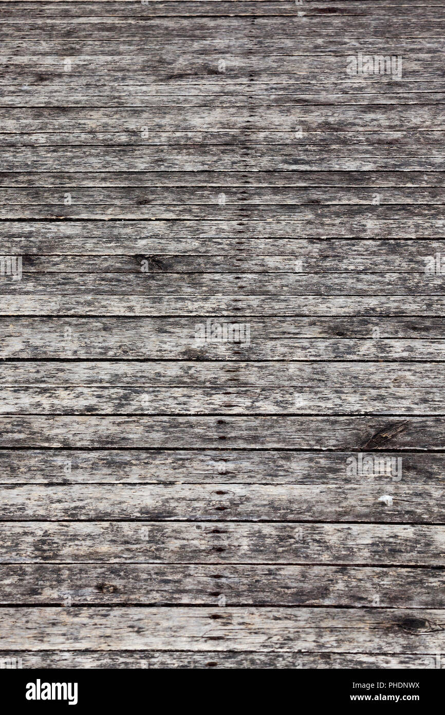 knocked down by rusted nails old wooden boards, from which the building made, in particular the floor Stock Photo