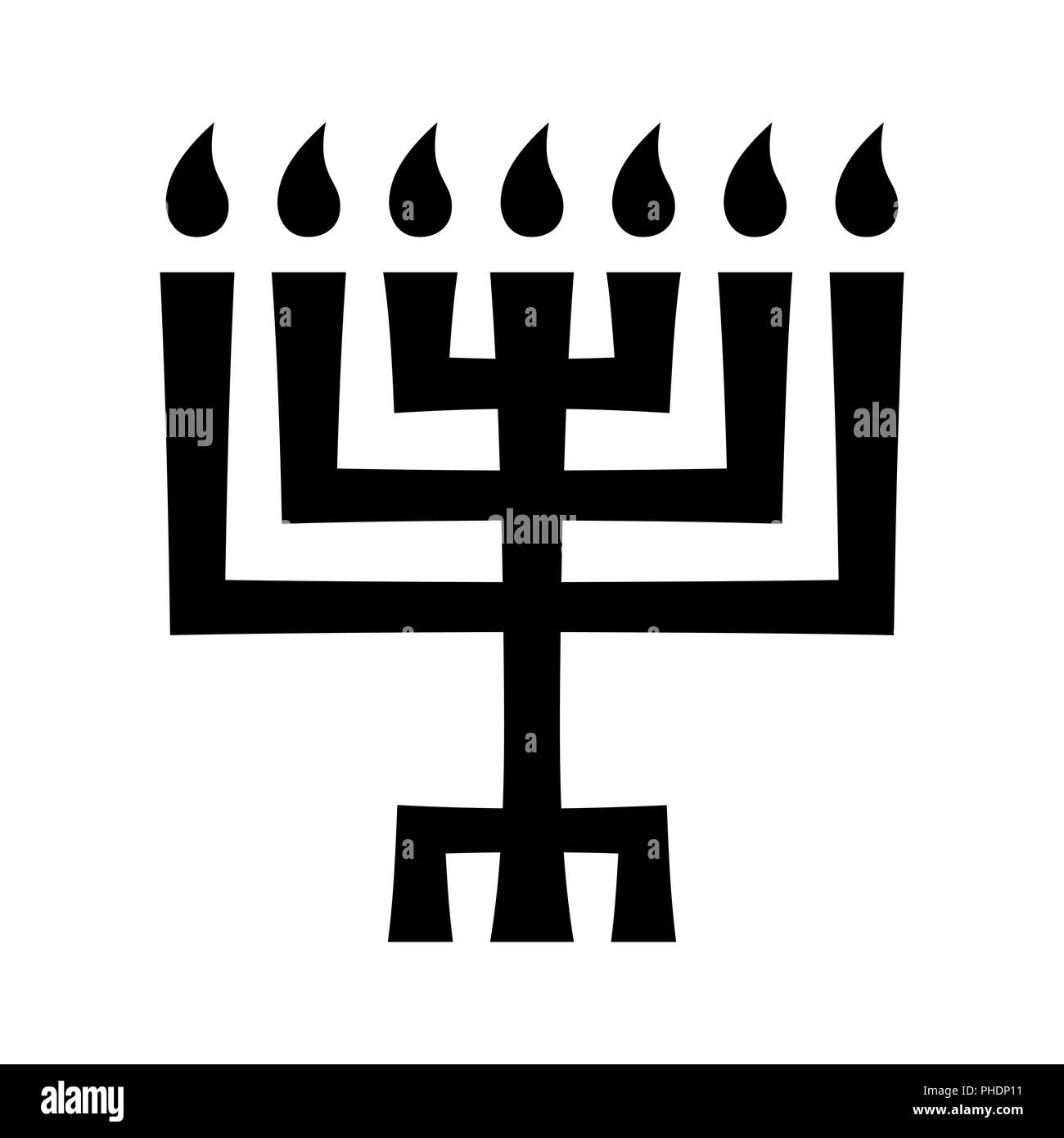Menorah (ancient Hebrew sacred seven-candleholder) Stock Photo