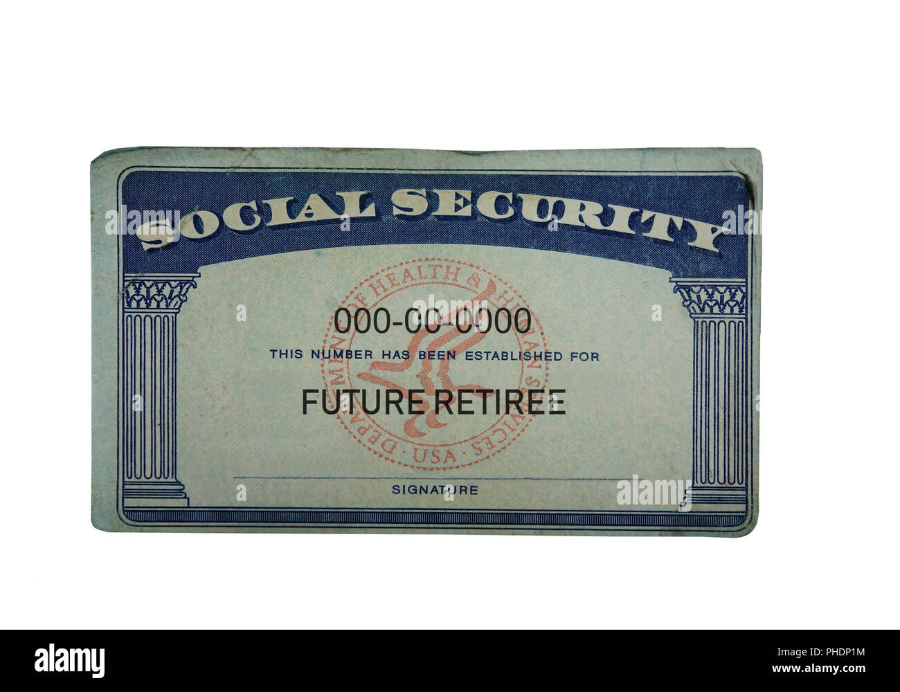 Future Retiree social security card Stock Photo