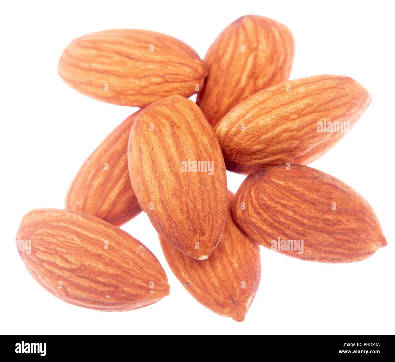 Almonds on white Stock Photo - Alamy
