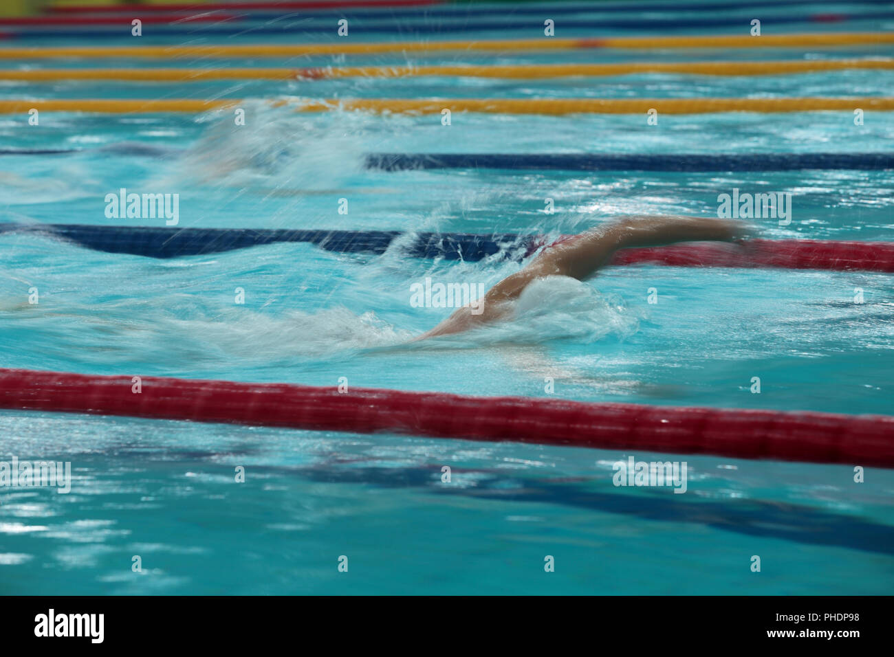 Fast swimmer motion blur Stock Photo