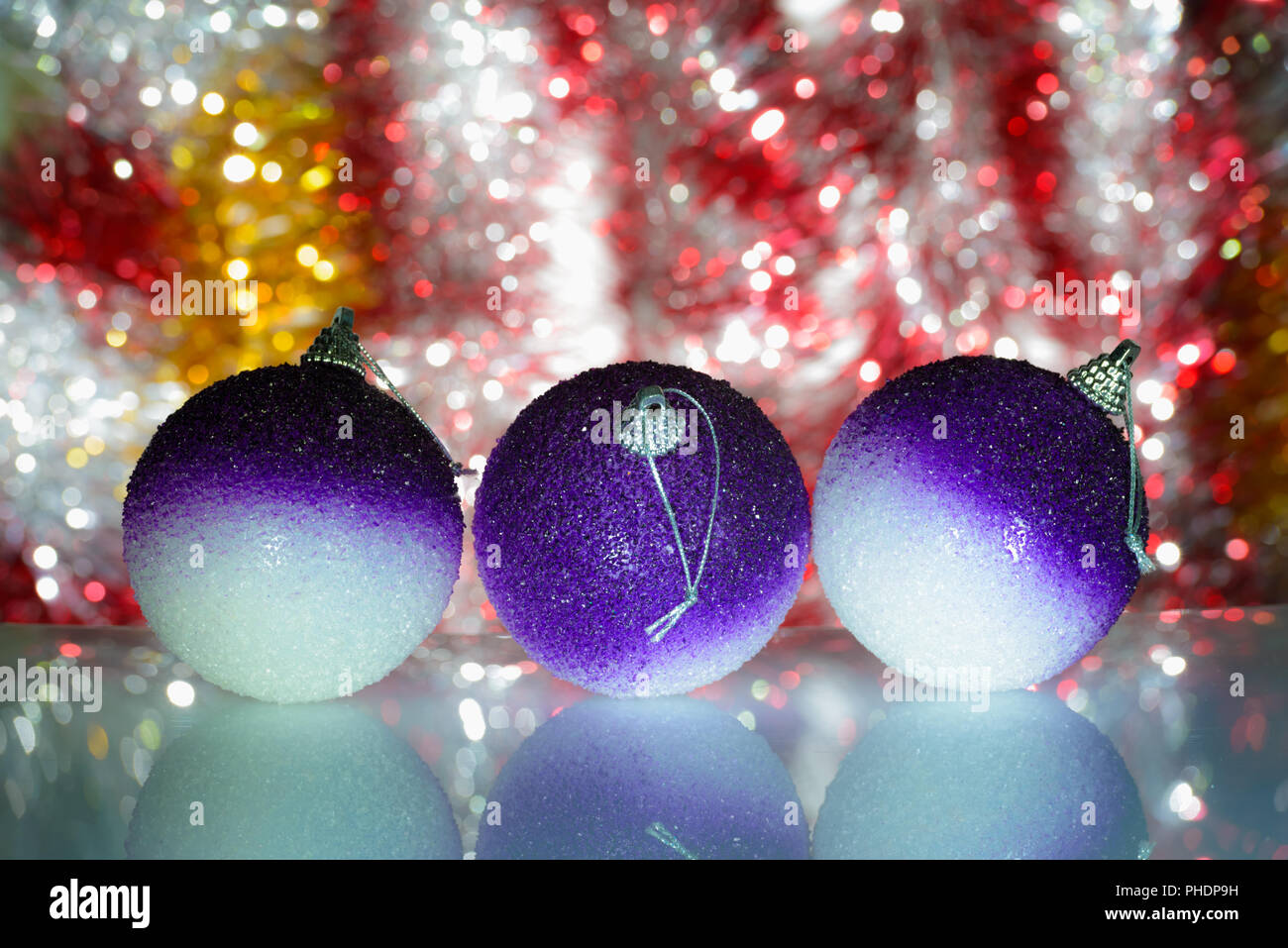 Christmas ball and tinsel Stock Photo