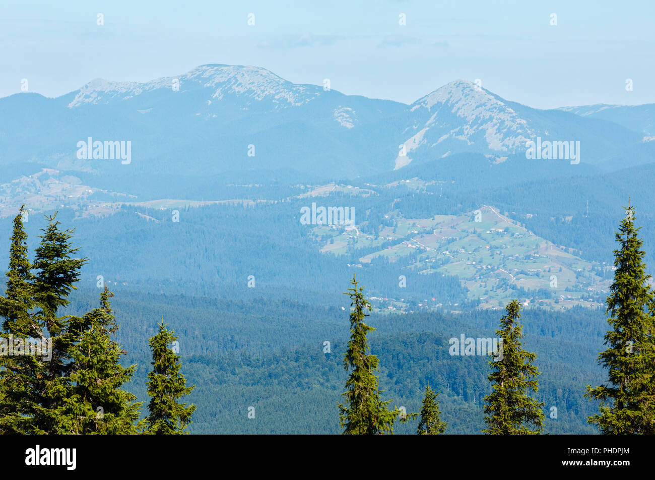 Summer mountain view (Carpathian, Ukraine). Stock Photo