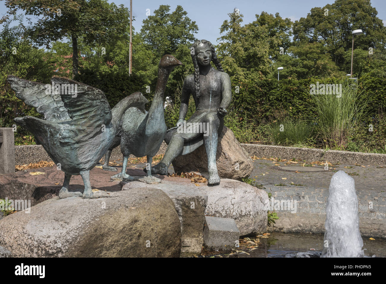 fountain, Luebbecke, East Westphalia-Lippe, Germany, Europe Stock Photo