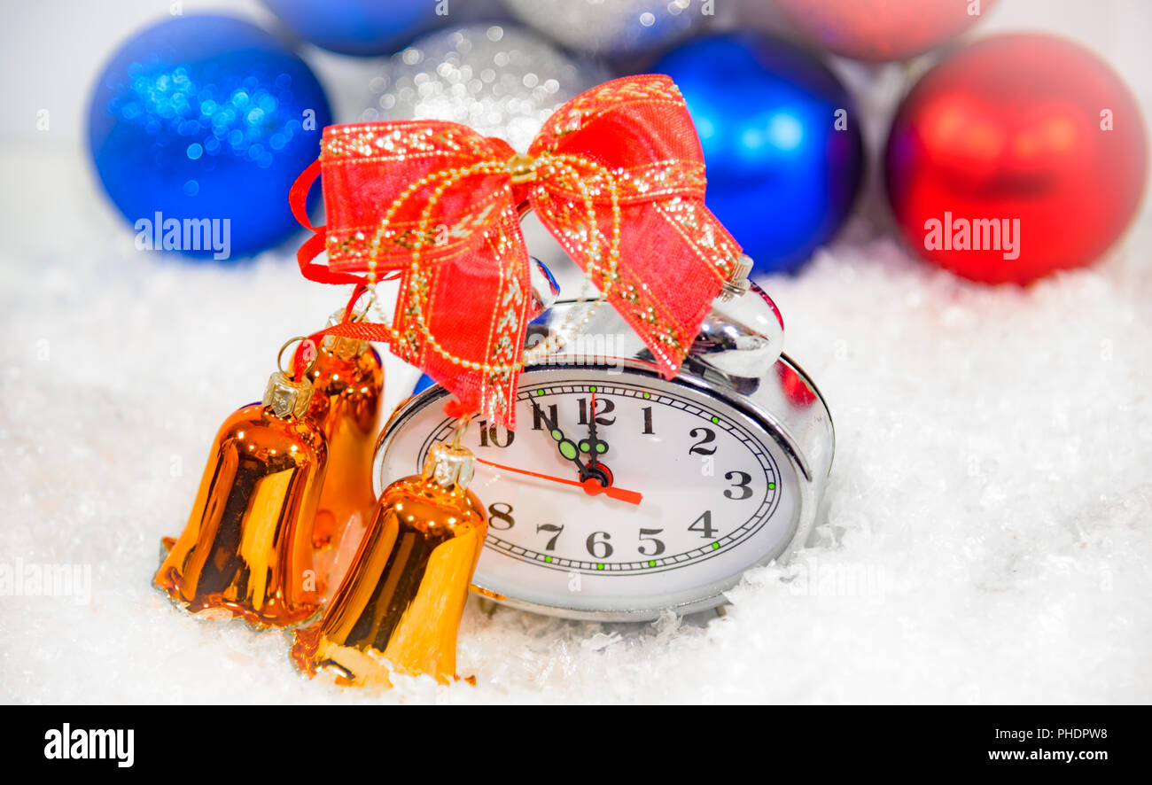 New Year tinsel hours Stock Photo