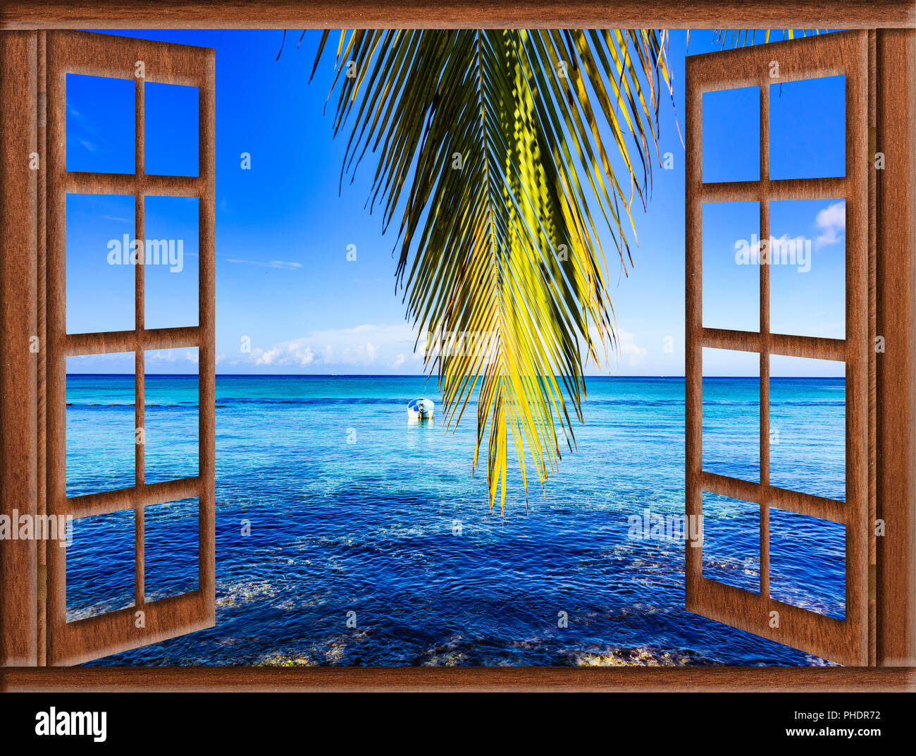 Light turquoise window frame hi-res stock photography and images - Alamy