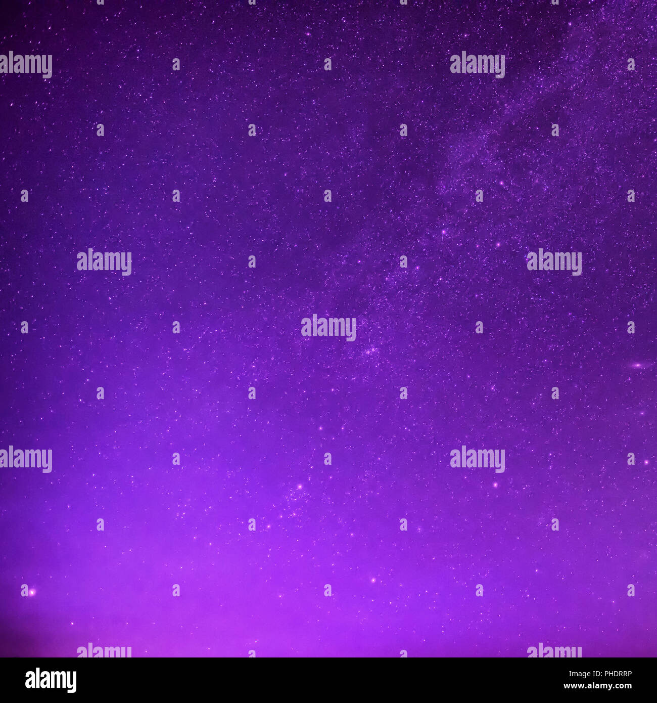 Beautiful purple night sky with many stars Stock Photo