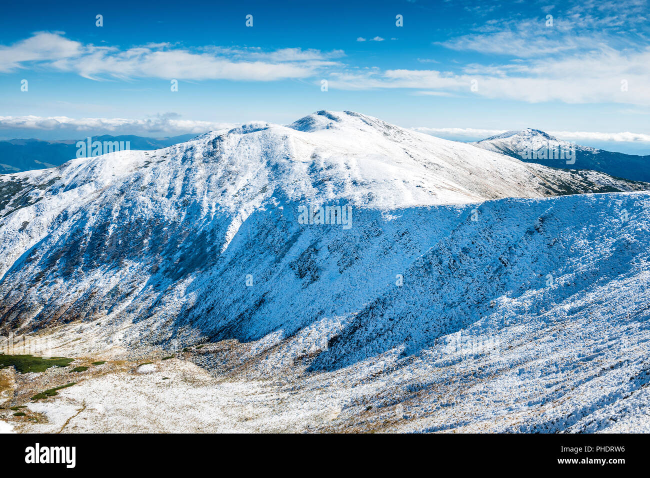 White peaks of mountains in snow Stock Photo - Alamy