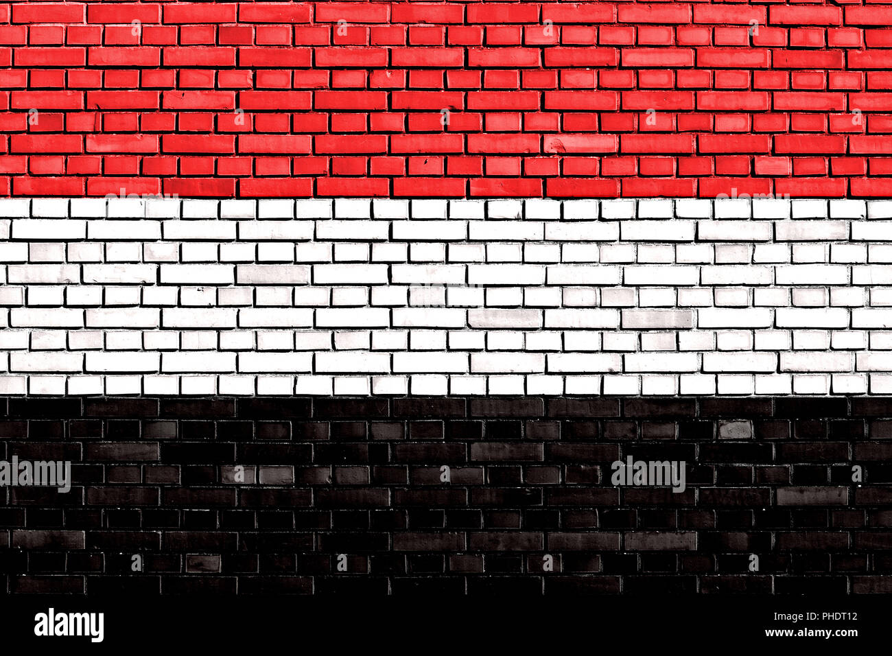 flag of Yemen painted on brick wall Stock Photo - Alamy