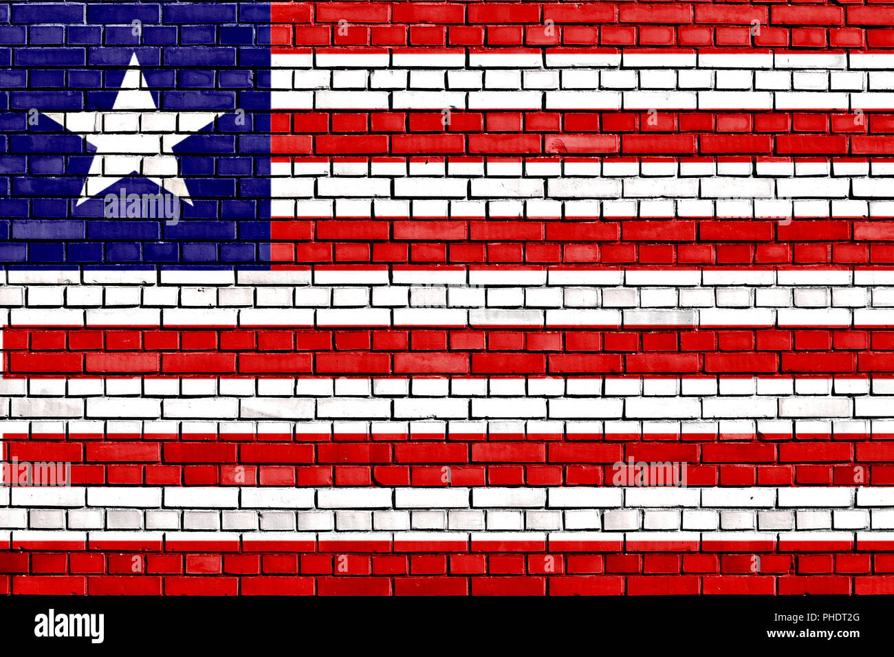 flag of Liberia painted on brick wall Stock Photo - Alamy