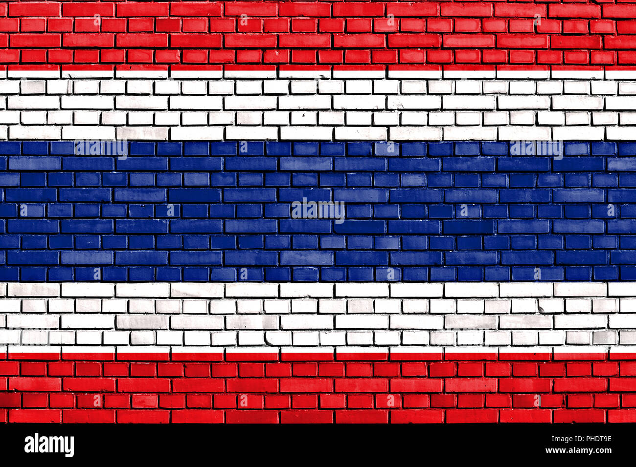 flag of Thailand painted on brick wall Stock Photo - Alamy