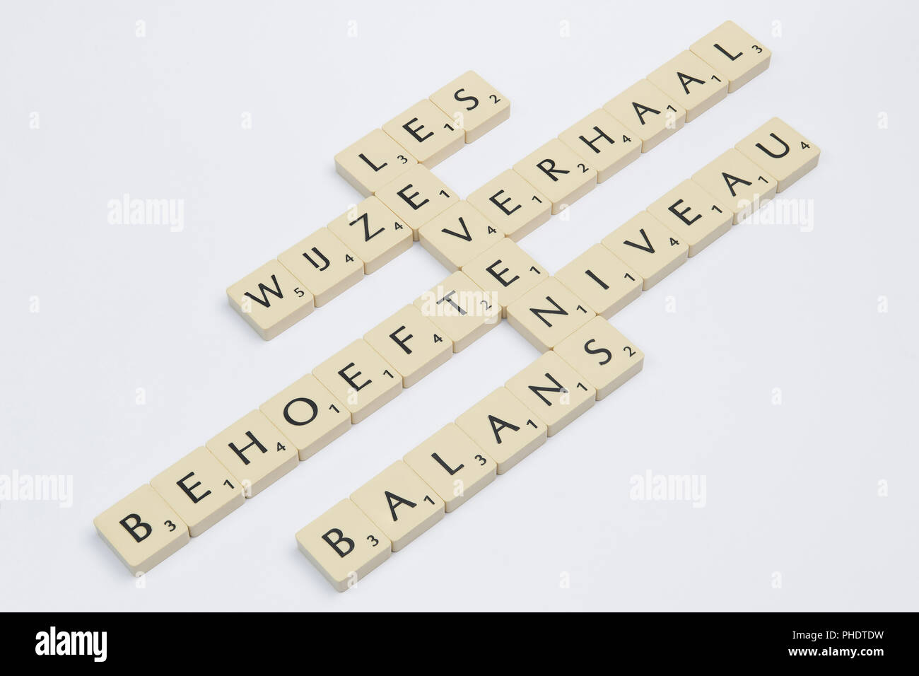Scrabble Words Related To The Word Life In Dutch Stock Photo Alamy