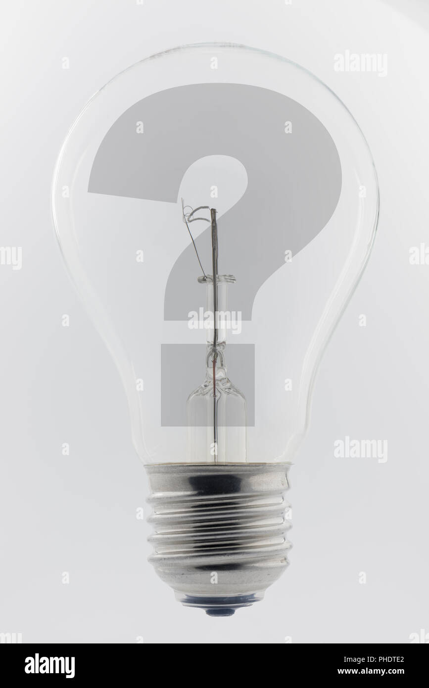 Light bulb with a question mark Stock Photo Alamy