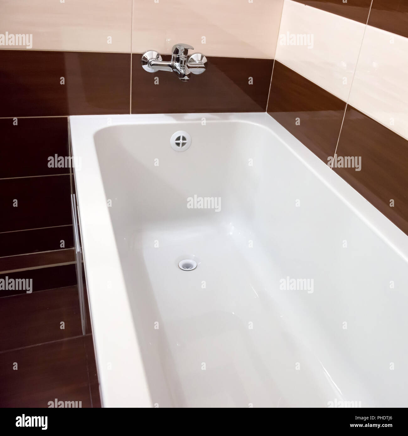 White luxury bathtub in bathroom Stock Photo Alamy