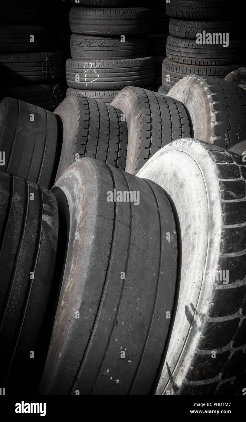 Old used tires Stock Photo Alamy